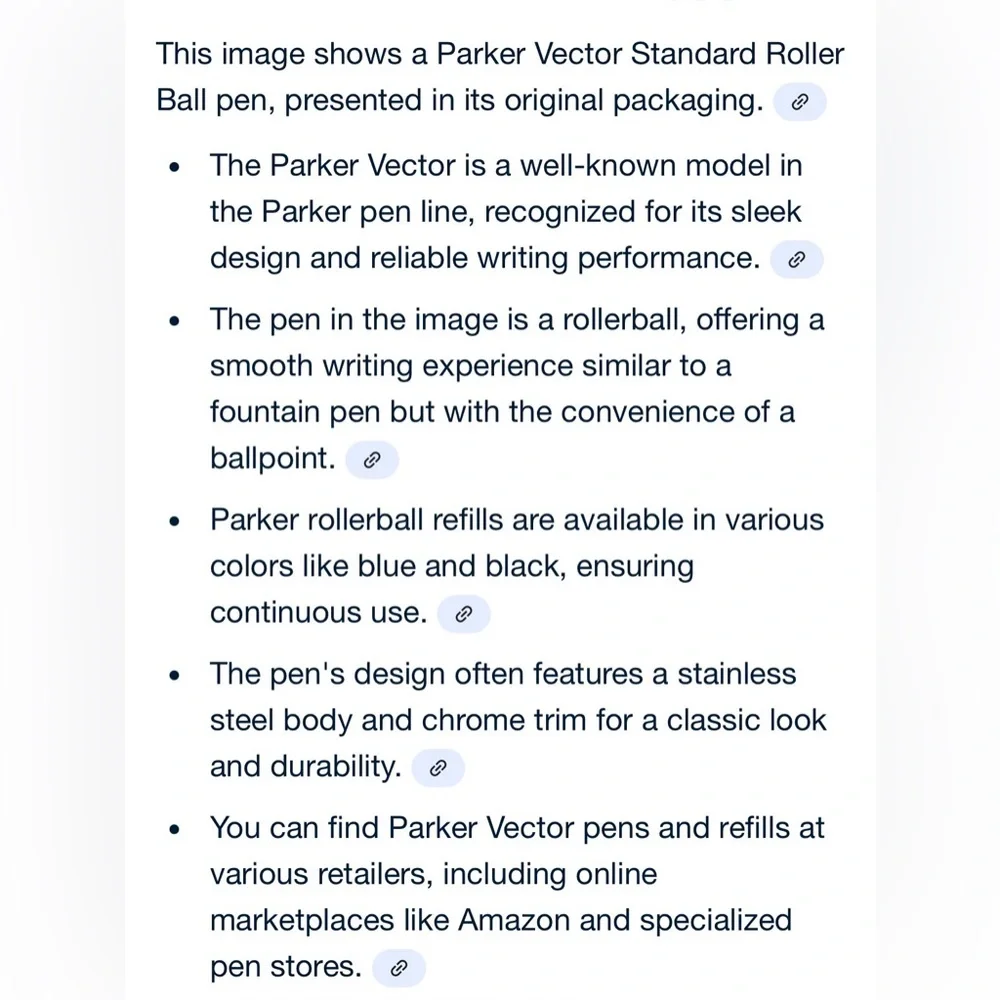 Parker Chrome Rollerball Pen. Vector Standard Rollerball GEOX